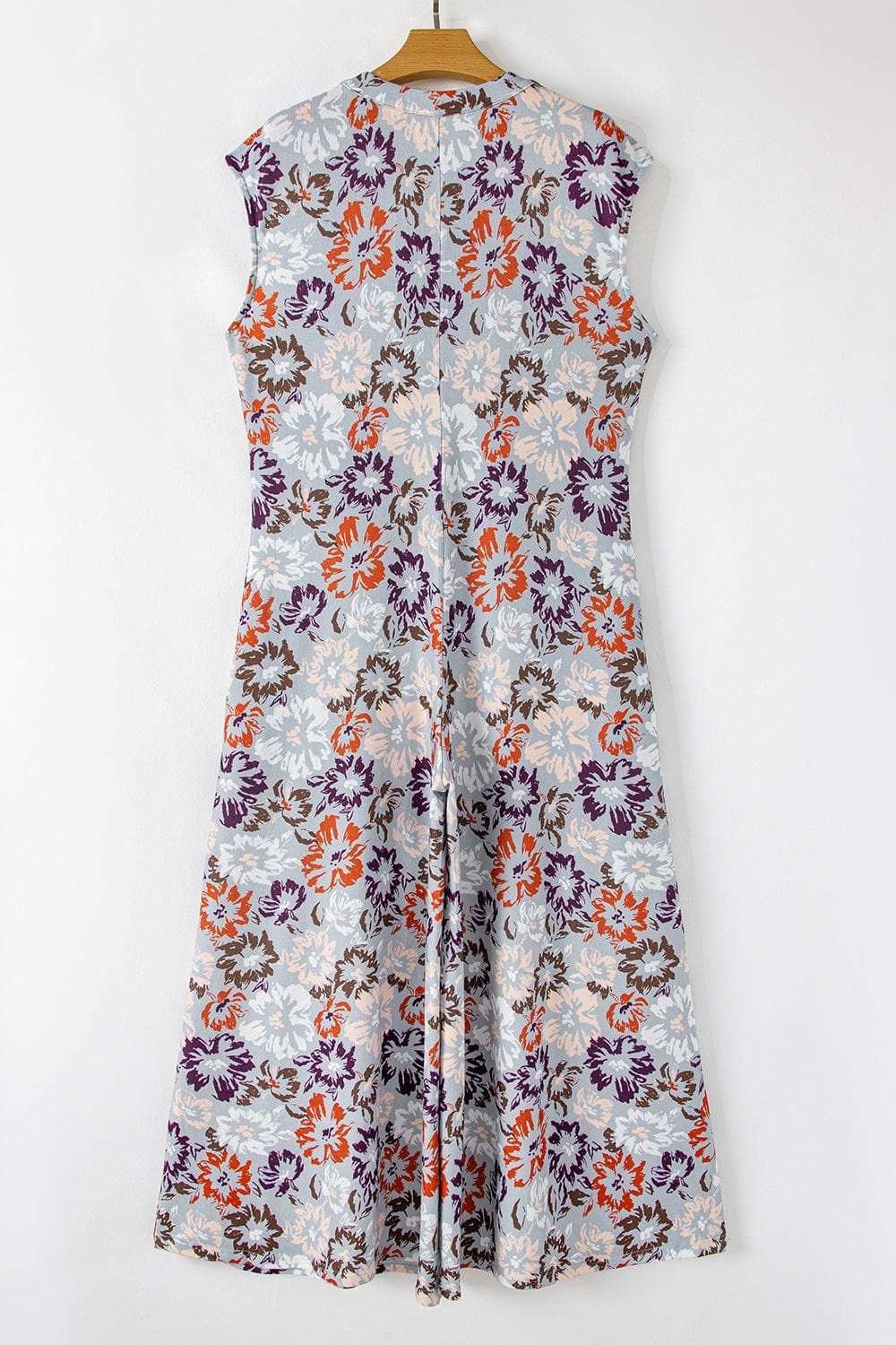 Floral Sleeveless Button Front Wide Leg Jumpsuit - Trendsi - Flyclothing LLC