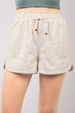 VERY J Drawstring Elastic Waist Linen Shorts - Trendsi - Flyclothing LLC