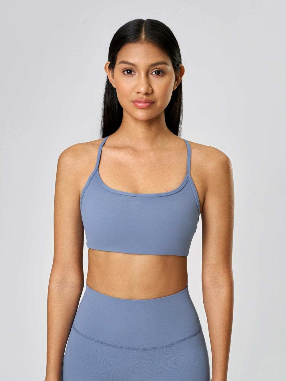 Millennia Crisscross Back Scoop Neck Active Cami with Detachable Chest Pads - Trendsi - Flyclothing LLC