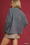 Umgee V-Neck Sweater with Wide Trim Detail - Trendsi - Flyclothing LLC