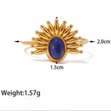18K Gold-Plated Natural Stone Ring - Trendsi - Flyclothing LLC