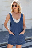Scoop Neck Denim Overall Dress with Pockets - Trendsi - Flyclothing LLC