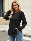 Round Neck Long Sleeve T-Shirt - Trendsi - Flyclothing LLC