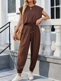Backless Drawstring Waist Jumpsuit - Trendsi - Flyclothing LLC
