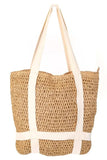Fame Straw Braided Hat Carrier Tote Bag - Trendsi - Flyclothing LLC