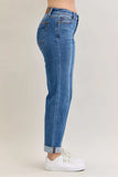 Judy Blue Full Size Mid Rise BF Classic Cuffed Jeans Plus Size - Trendsi - Flyclothing LLC