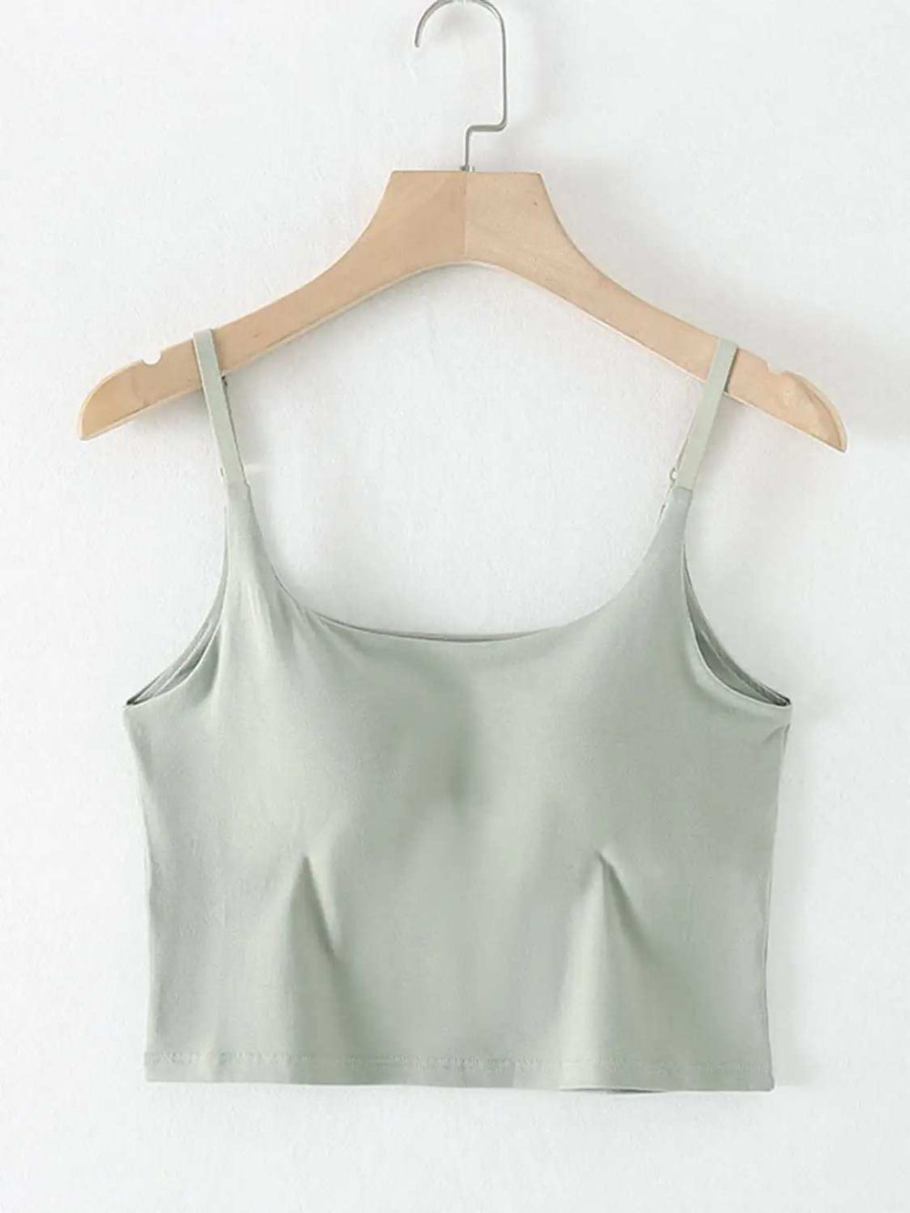 Scoop Neck Cropped Cami with Chest Pads - Trendsi - Flyclothing LLC