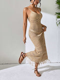 Openwork Scoop Neck Cover-Up Dress - Trendsi - Flyclothing LLC