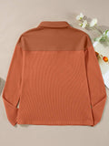 Long Sleeve Thermal Knit Polo Top - Trendsi - Flyclothing LLC