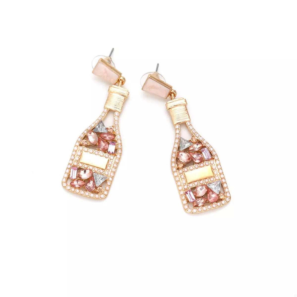 Champagne Bottle Drop Earrings - Trendsi - Flyclothing LLC