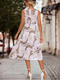 Printed Sleeveless Midi Dress - Trendsi - Flyclothing LLC