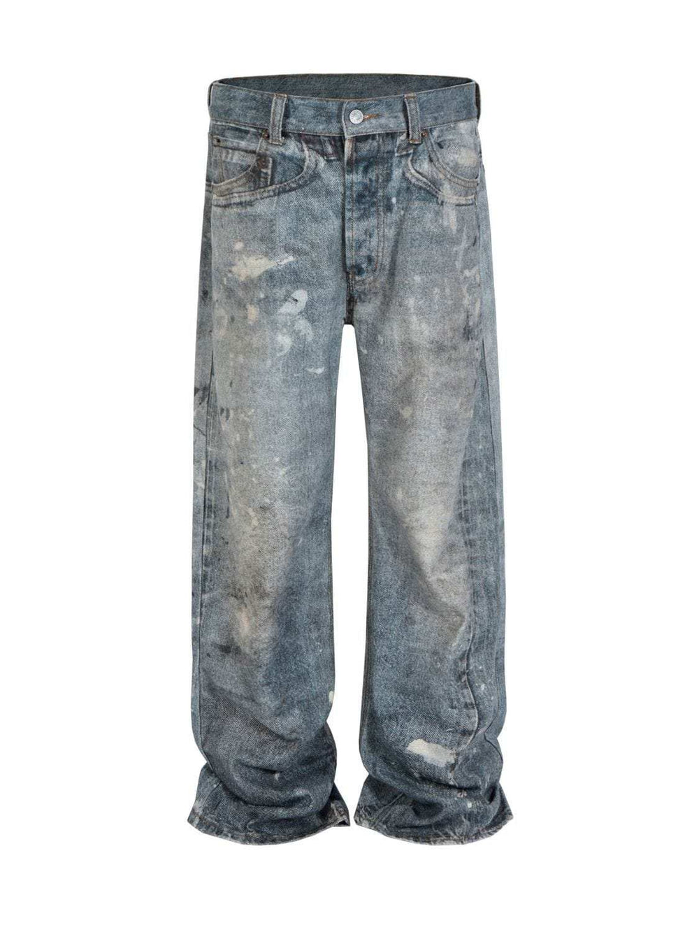 Men's Washed Button Fly Straight Jeans - Trendsi - Flyclothing LLC