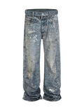 Men's Washed Button Fly Straight Jeans - Trendsi - Flyclothing LLC
