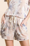 BiBi Tie Dye Terry Shorts with Drawstring - Trendsi - Flyclothing LLC