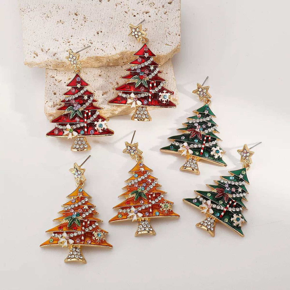 Christmas Tree Dangle Earrings - Trendsi - Flyclothing LLC