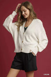 Umgee Button-Front V-Neck Knit Cardigan - Trendsi - Flyclothing LLC