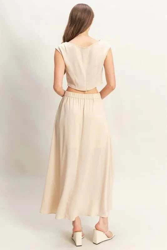HYFVE Sleeveless Top and Maxi Skirt Set - Trendsi - Flyclothing LLC