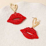 Rhinestone Lip Earrings and Necklace Jewelry Set - Trendsi - Flyclothing LLC