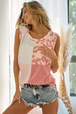 BiBi French Terry Color Block Leopard Sleeveless Top - Trendsi - Flyclothing LLC