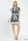 Umgee Border Print Belted Shirt Dress - Trendsi - Flyclothing LLC