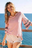 BiBi Leopard Print Contrast Tiered Sleeves Thermal Top - Trendsi - Flyclothing LLC