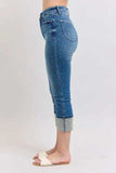 Judy Blue Full Size Skinny Cuff Capris Jeans with Pockets Plus Size - Trendsi - Flyclothing LLC