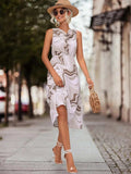 Printed Sleeveless Midi Dress - Trendsi - Flyclothing LLC