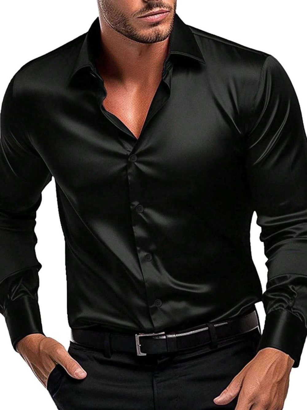 Men's Button Down Long Sleeve Shirt - Trendsi - Flyclothing LLC