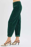 RISEN High Rise Crop Barrel Cordurory Pants - Trendsi - Flyclothing LLC