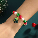 5 Piece Christmas Synthetic Pearl Bracelet - Trendsi - Flyclothing LLC