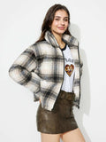 Plaid Zip Up Long Sleeve Jacket - Trendsi - Flyclothing LLC