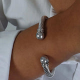 Stainless Steel Twisted Cable Cuff Bracelet - Trendsi - Flyclothing LLC