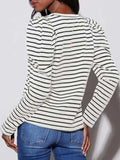 Striped Round Neck Long Sleeve T-Shirt - Trendsi - Flyclothing LLC