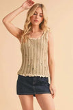 Aemi+Co Distressed Detail Round Neck Knit Tank - Trendsi - Flyclothing LLC