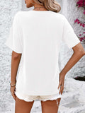 V-Neck Dropped Shoulder T-Shirt - Trendsi - Flyclothing LLC