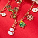 18K Gold-Plated Resin Christmas Theme Necklace - Trendsi - Flyclothing LLC