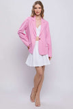 Love Tree One-Button Long Sleeve Linen Blazer - Trendsi - Flyclothing LLC