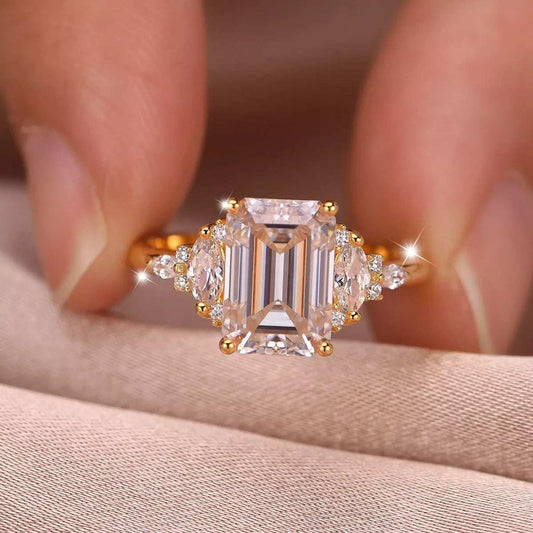 3 Carat Moissanite 925 Sterling Silver Rectangle Ring - Trendsi - Flyclothing LLC
