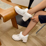 Round Toe Block Heels Boots - Trendsi - Flyclothing LLC