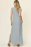 Double Take Full Size Texture Mock Neck Sleeveless Maxi Dress - Trendsi - Flyclothing LLC