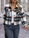 Plaid Button-Up Jacket - Trendsi - Flyclothing LLC