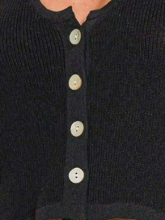 Zenana Button-up Cropped Sweater Vest - Trendsi - Flyclothing LLC