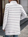 Striped Turtleneck Long Sleeve Knit Top - Trendsi - Flyclothing LLC