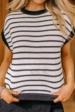 Striped Round Neck Knit Top - Trendsi - Flyclothing LLC