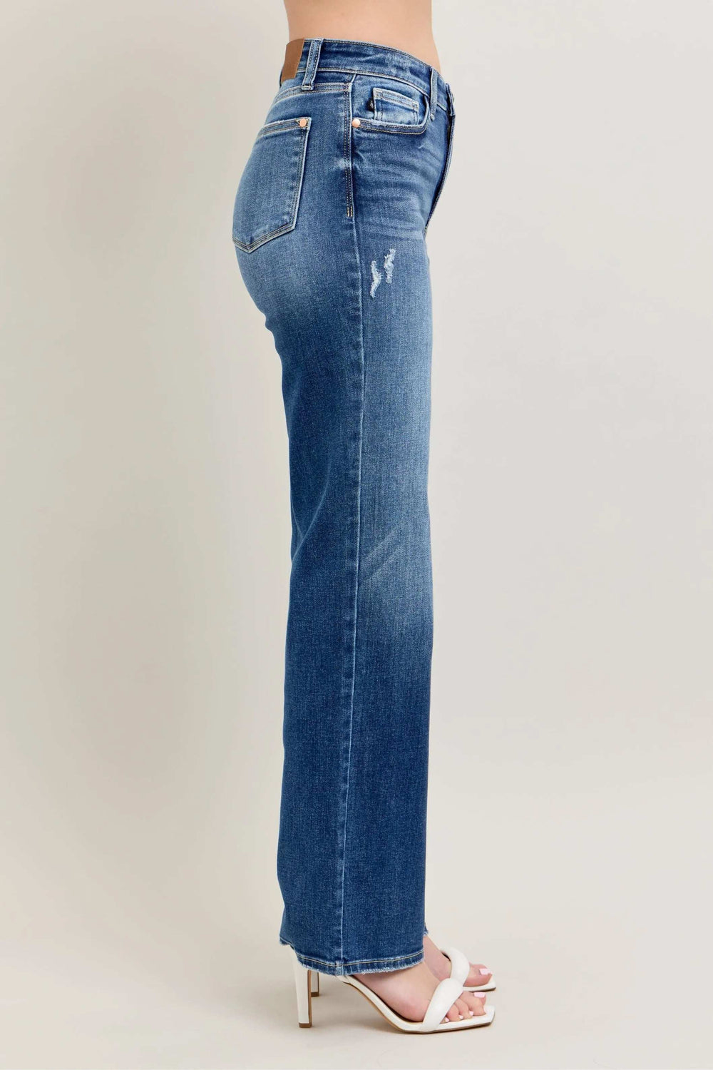 Judy Blue Full Size High Waist 90's Straight Leg Jeans Plus Size - Trendsi - Flyclothing LLC