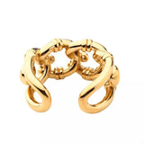 18K Gold-Plated Chain Link Open Ring - Trendsi - Flyclothing LLC