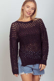 VERY J Openwork Slit Knit Cover Up - Trendsi - Flyclothing LLC