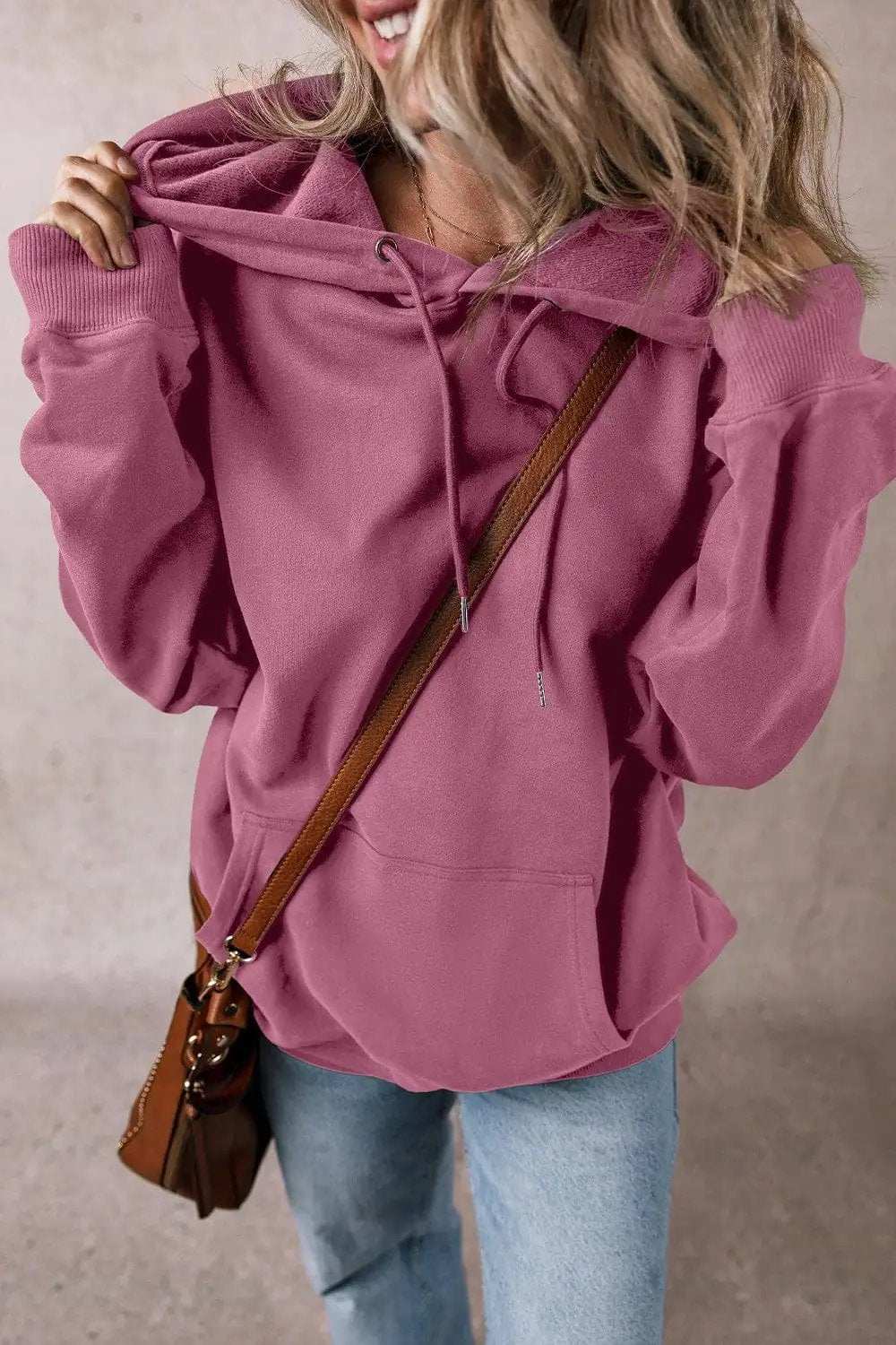 Drawstring Pocketed Long Sleeve Hoodie - Trendsi - Flyclothing LLC