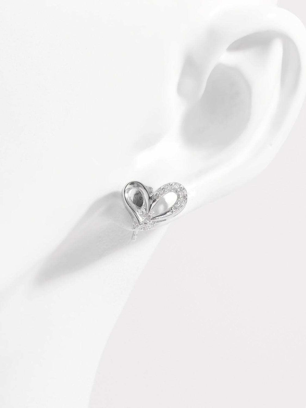 925 Sterling Silver Inlaid Zircon Heart Earrings - Trendsi - Flyclothing LLC