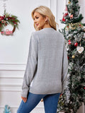 Reindeer Round Neck Long Sleeve Sweater - Trendsi - Flyclothing LLC